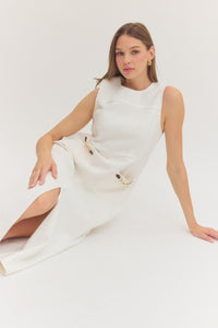 Bit of Legacy Sleeveless Denim Dress - Off White