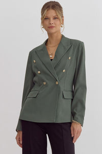 Gilded and Glamorous Gold Button Detailed Blazer