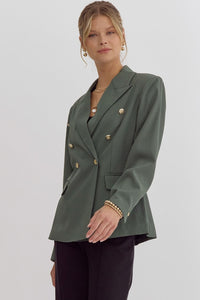 Gilded and Glamorous Gold Button Detailed Blazer
