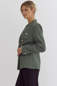 Gilded and Glamorous Gold Button Detailed Blazer