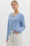 Countryside Chic Lightweight Cardigan - Light Blue