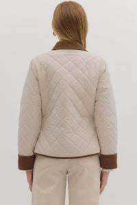 Cozy In Quilted Corduroy Detailed Jacket