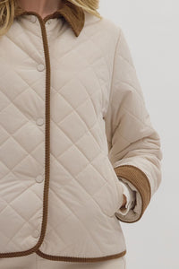 Cozy In Quilted Corduroy Detailed Jacket