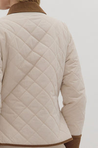 Cozy In Quilted Corduroy Detailed Jacket