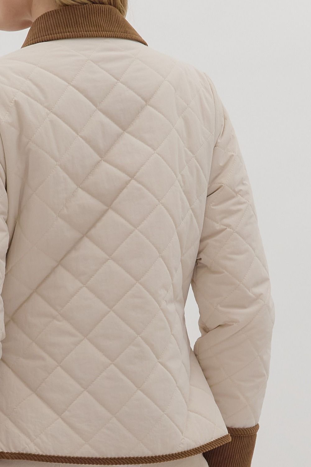 Cozy In Quilted Corduroy Detailed Jacket