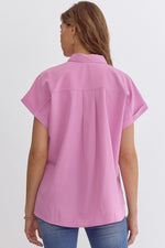 New & Noteworthy Button Up Blouse - Pink