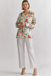 Feminine Flair Floral Button Up Blouse