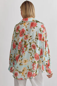 Feminine Flair Floral Button Up Blouse