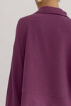 Leisure Meets Luxury Plum Pullover with Gold Detail