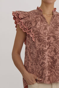 Like Fine Wine Floral Ruffled Blouse