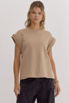 Bellamy Braided Cap Sleeve Top - Taupe