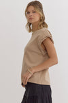 Bellamy Braided Cap Sleeve Top - Taupe