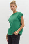 Bellamy Braided Cap Sleeve Top - Kelly Green