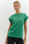 Bellamy Braided Cap Sleeve Top - Kelly Green