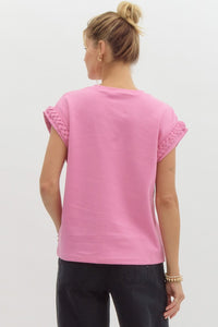 Bellamy Braided Cap Sleeve Top - Pink