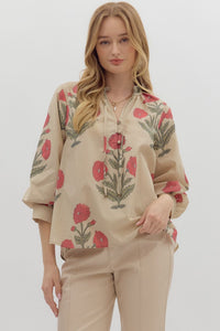 Petunia Petals Floral Printed Blouse