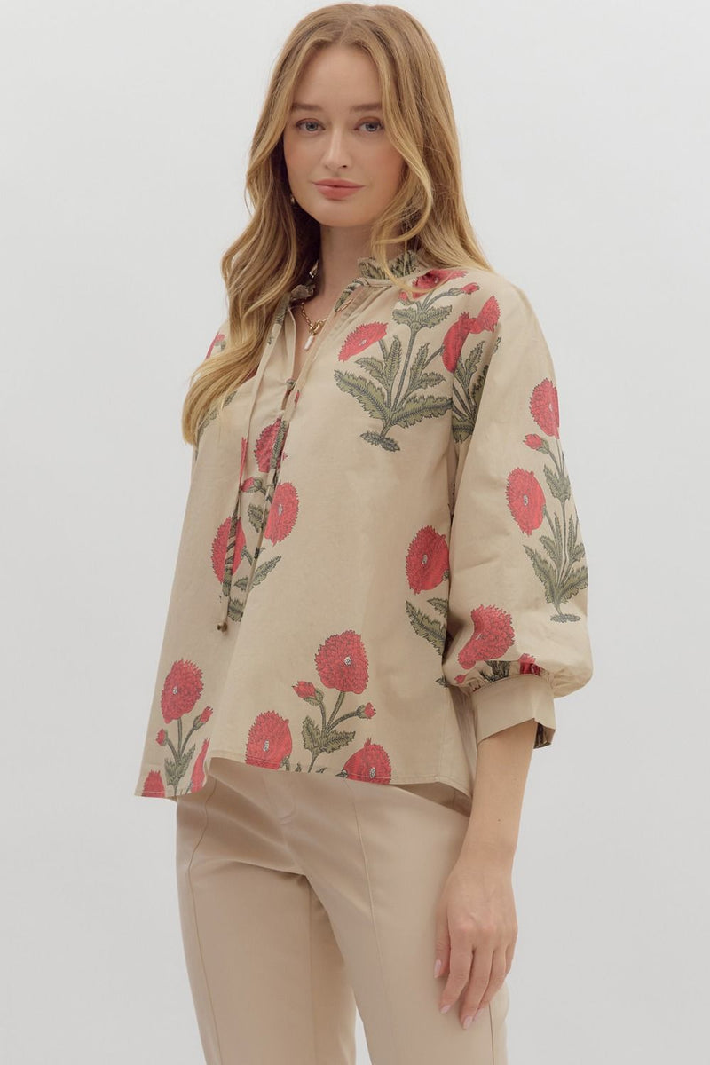 Petunia Petals Floral Printed Blouse