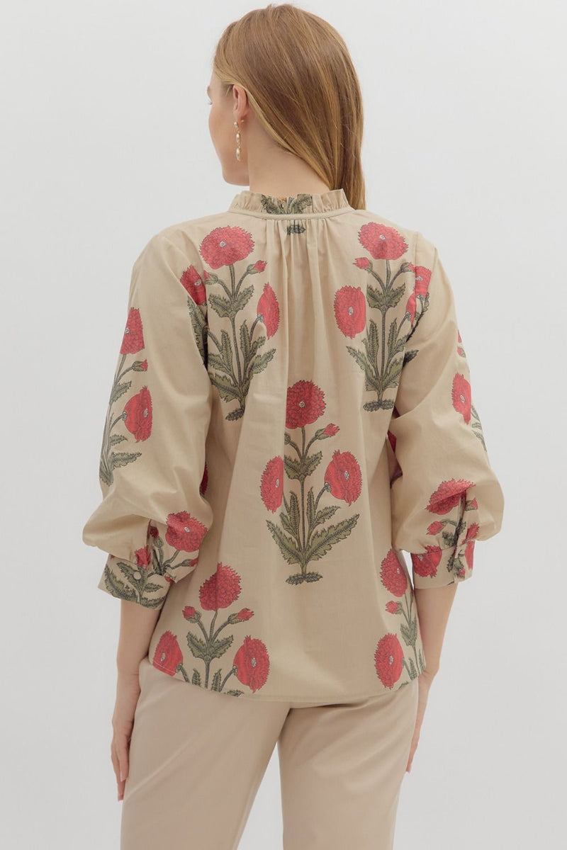 Petunia Petals Floral Printed Blouse