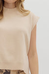 Cabernet & Cashmere Knit Everyday Hi-Low Blouse - Cream