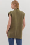 Cabernet & Cashmere Knit Everyday Hi-Low Blouse - Olive