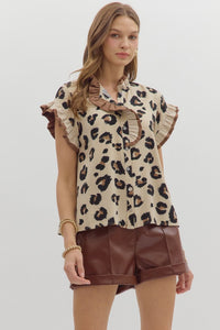 Primal Poise Printed Ruffle Blouse
