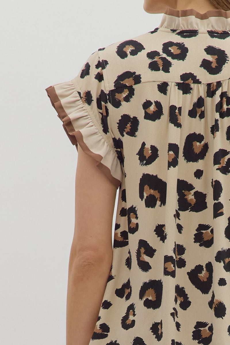 Primal Poise Printed Ruffle Blouse