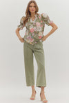 Garden Gala Floral Puff Sleeve Blouse