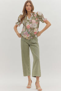 Garden Gala Floral Puff Sleeve Blouse
