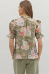 Garden Gala Floral Puff Sleeve Blouse