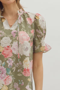Garden Gala Floral Puff Sleeve Blouse