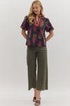 Sonnet Blooms Floral Printed Blouse - Black