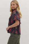 Sonnet Blooms Floral Printed Blouse - Black