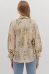 Marigold Muse Floral Printed Button-Up Blouse