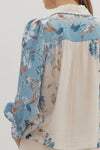 Fading Into Fall Florals Printed Detailed Button Up Blouse