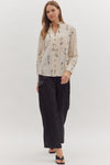 Sketch & Stems Floral Embroidered Long Sleeve Blouse