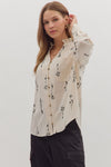 Sketch & Stems Floral Embroidered Long Sleeve Blouse