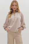 Taupe Tempo Half Zip Pullover