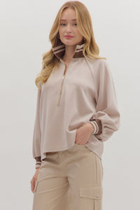 Taupe Tempo Half Zip Pullover