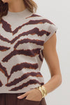 Legacy Stripes Printed Mock Neck Knit Top