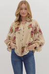 Petal Estate Floral Printed Blouse - Cream