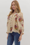 Petal Estate Floral Printed Blouse - Cream