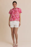 Playful In Paisley Printed Ruffle Detail Blouse