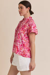 Playful In Paisley Printed Ruffle Detail Blouse