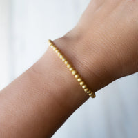 Lenny & Eva Tarnish Resistant Gold Plated 4mm Textured Beaded Stretch Bracelet