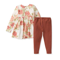 Girls 2-Piece Autumn Rose Tunic & Leggings Outfit Set