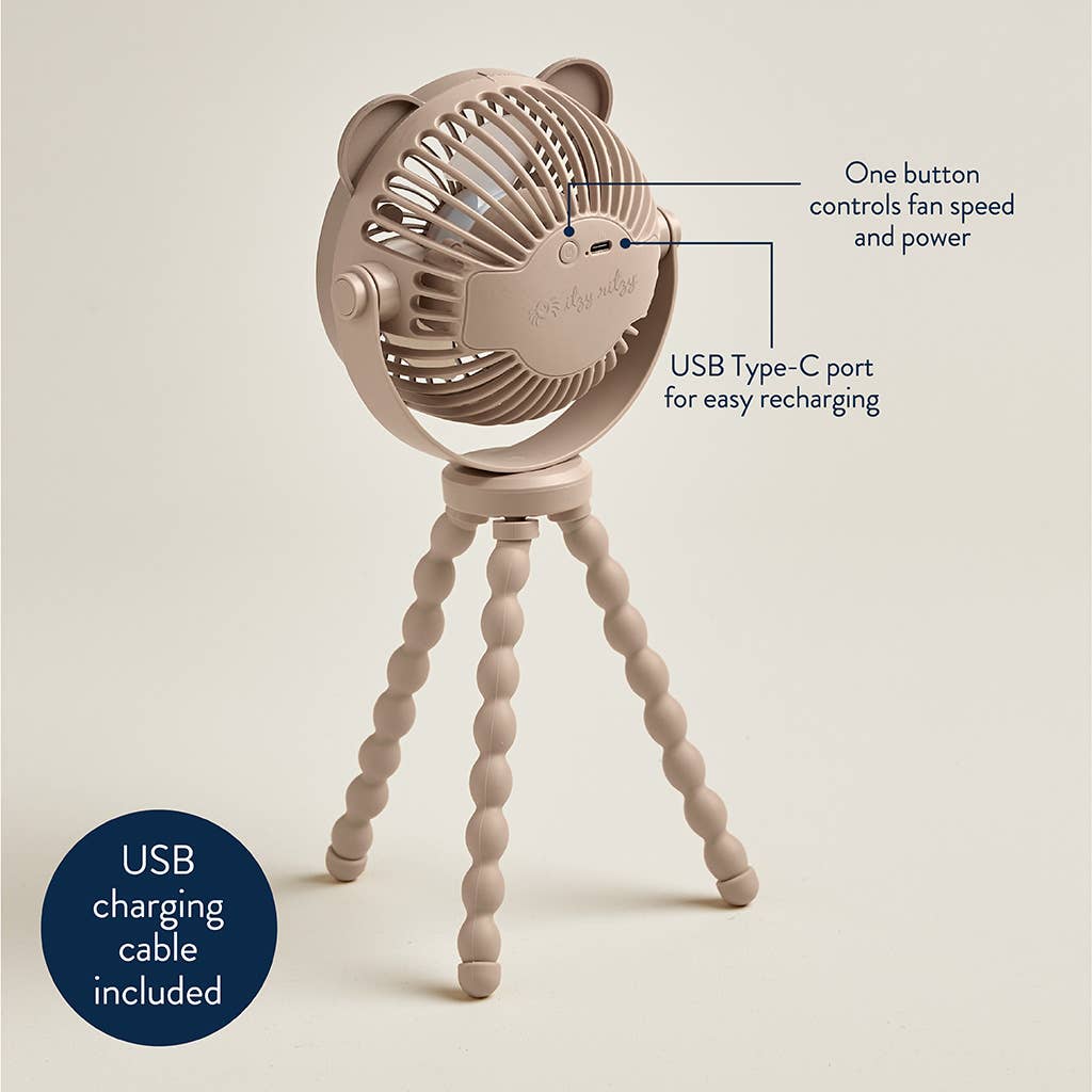 Itzy Breeze 3-Speed Stroller Fan: Taupe