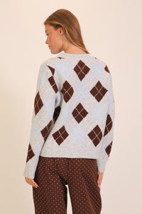 Harvest Moon Argyle Knit Sweater / Cardigan