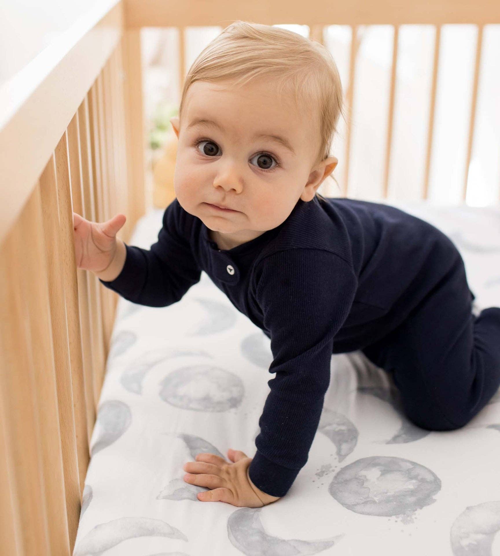 Solid Rib Organic Cotton Sleep & Play - Midnight