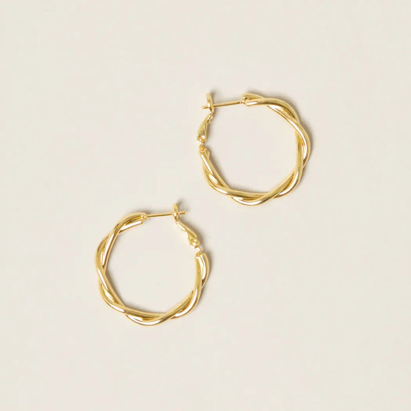 14K Gold Dipped Everyday Essential Twisted Hoops