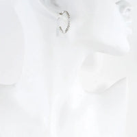 Round Silver Pave Cubic Zirconia Hoop Earrings